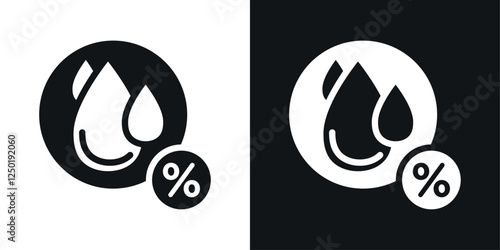 Humidity icons set vectors black and colored style