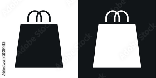 Shopping bag icons set vectors black and colored style