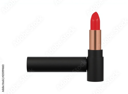 an image of a lipstick with a red lip on a white background, a close up of a lipstick with a red lip photo