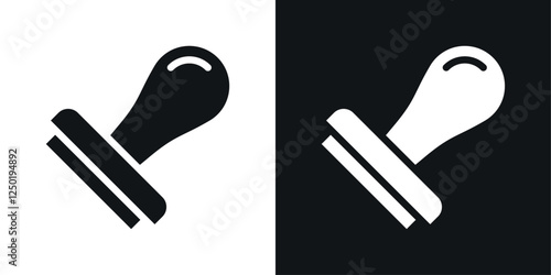 Stamp icons set vectors black and colored style