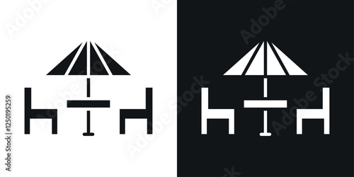 Terrace icons set vectors black and colored style