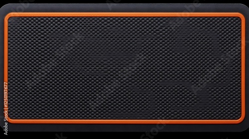 Portable speaker, textured surface, black orange photo