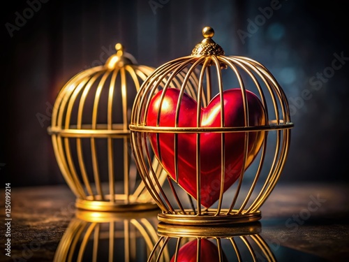 Heart in a Cage Reflection: Love, Freedom, and Confinement photo