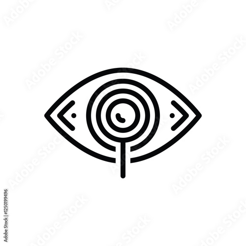 Black line icon for investigate