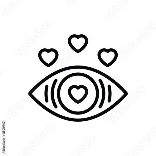 Black line icon for love