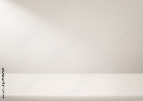 Empty beige studio background. Space for selling products on the website. Background vector 3d with podium. Vector illustration.