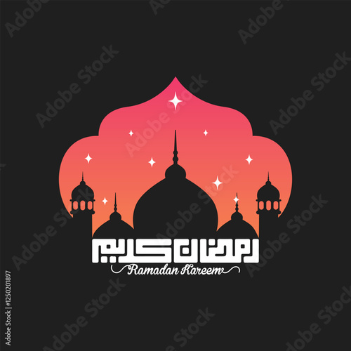 Ramadan Kareem Greeting Arabic Calligraphy Typography Quote t-shirt Design And Lettering Vector photo