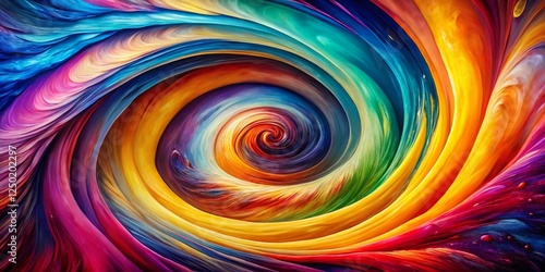 Wallpaper Mural Hypnotic Watercolor Spiral: Vibrant Swirling Colors, High Depth of Field Stock Photo Torontodigital.ca