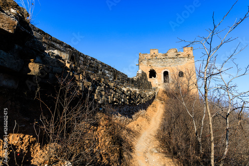 Jinshanling Great Wall, a section of the Great Wall of China built from 1570 CE during the Ming dynasty, located in the mountainous area in Luanping County, Chengde, Hebei Province photo