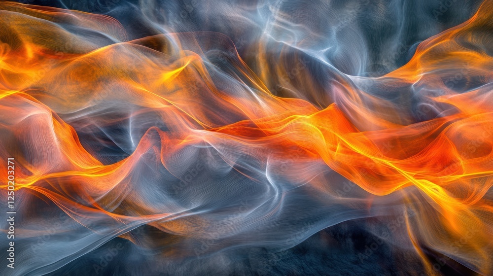 Fototapeta premium Abstract representation of flowing colors resembling flames and smoke.