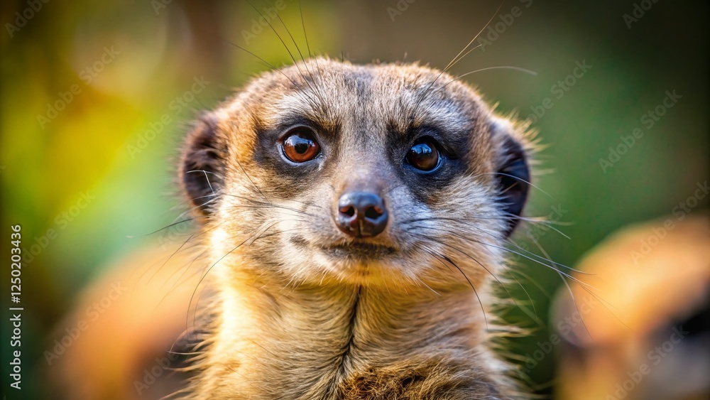 Fototapeta premium Injured Meerkat Looks at Friends, Zoological Park Portrait