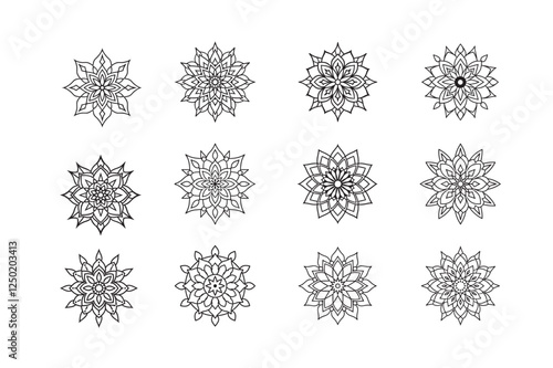 Ornamental mandala design pack decorative elements