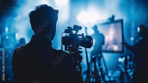 Professional video camera in action during a media production event