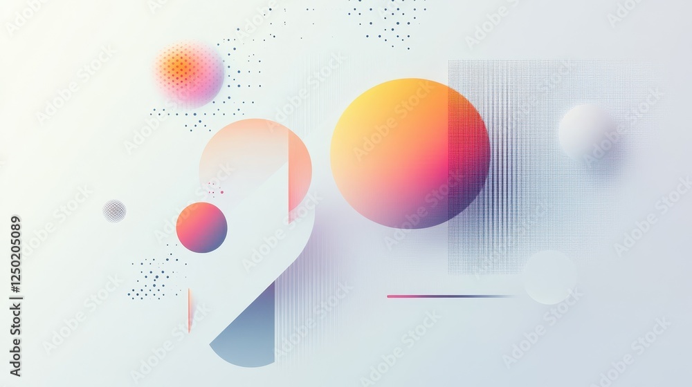Modern Abstract Background with Geometric Shapes, Spheres, Gradient Colors and Textures for Creative Design. Modern Abstract Background with Geometric Shapes, Spheres, Gradient Colors and Textures for Creative Design.