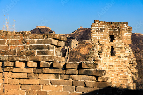 Jinshanling Great Wall, a section of the Great Wall of China built from 1570 CE during the Ming dynasty, located in the mountainous area in Luanping County, Chengde, Hebei Province photo