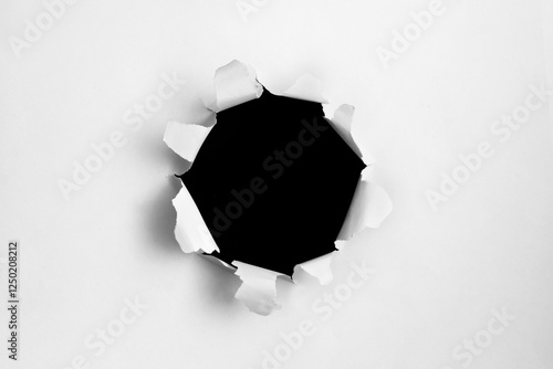 Torn paper , white paper through, Torn Paper Hole.