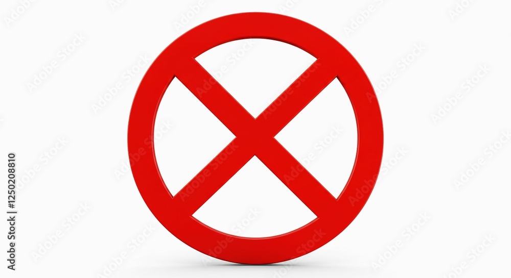 Fototapeta premium Red Cross Symbol 3d Render on White Background