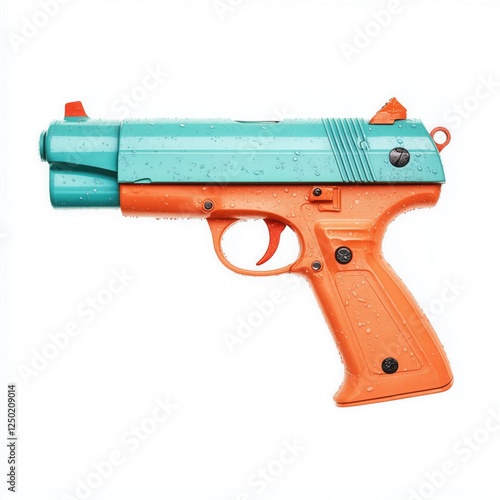 Plastic water gun ,Plastic water gun isolated over white,Water Gun sonkran,i solated on White Background Classic Water Gun Classic Water Gun Design for Water Fun Classic Water Gun Toy on White photo