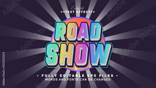 editable 3d road show  text effect.typhography logo