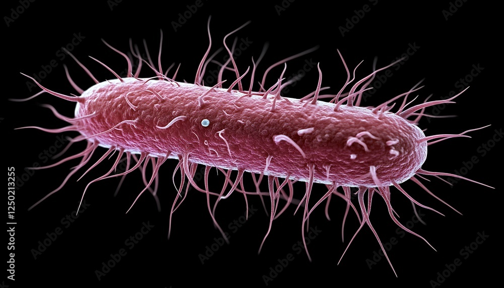 Bacterium close-up in black background Bacterium close-up in black background