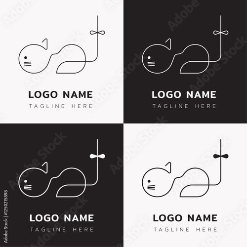 Cat logo, continued line modern and minimal animal logo for branding and company or business branding. Vector kitten logo for pet shop, cafe, and farm. Logo design.