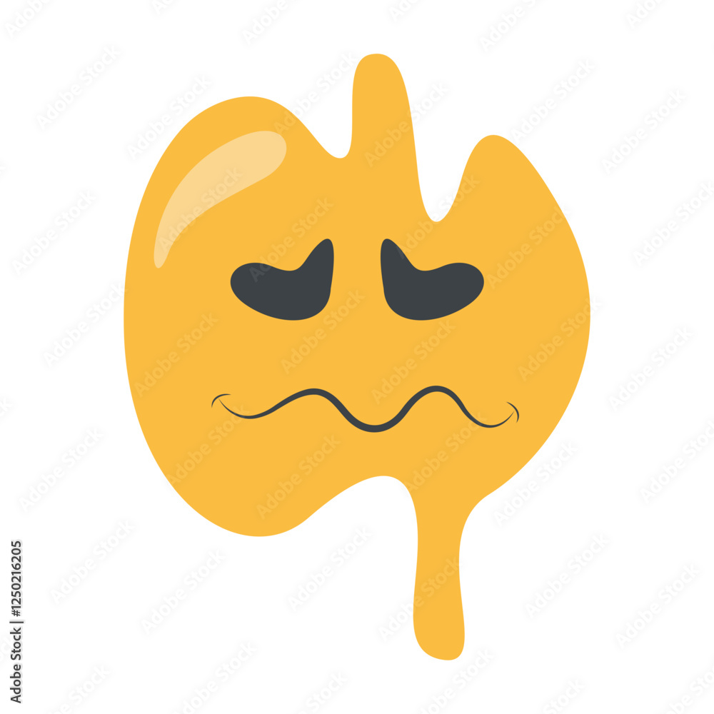 Psychedelic Dripping Smile on White Background. Vector Illustration in Vintage Cartoon Design Psychedelic Dripping Smile on White Background. Vector Illustration in Vintage Cartoon Design