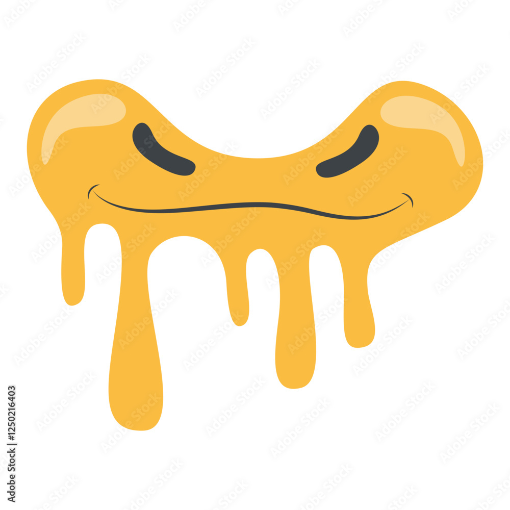 Psychedelic Dripping Smile on White Background. Vector Illustration in Vintage Cartoon Design Psychedelic Dripping Smile on White Background. Vector Illustration in Vintage Cartoon Design