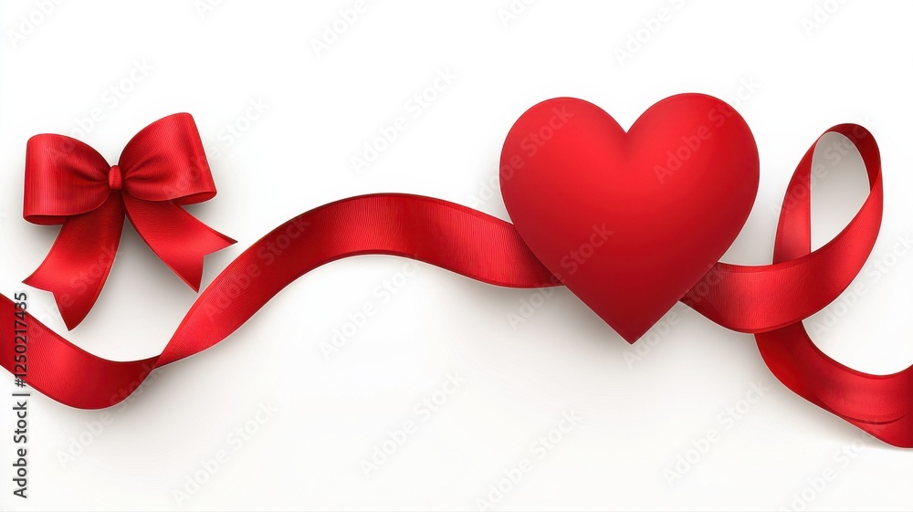 Heart and Ribbon Design for Love, Celebration, and Romantic Themes Heart and Ribbon Design for Love, Celebration, and Romantic Themes