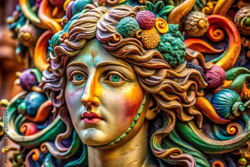 Wallpaper Mural Macro Detail of Italian Modernist Sculpture in Rivoli, Close-up Texture, Abstract Art, Novecento Style Torontodigital.ca