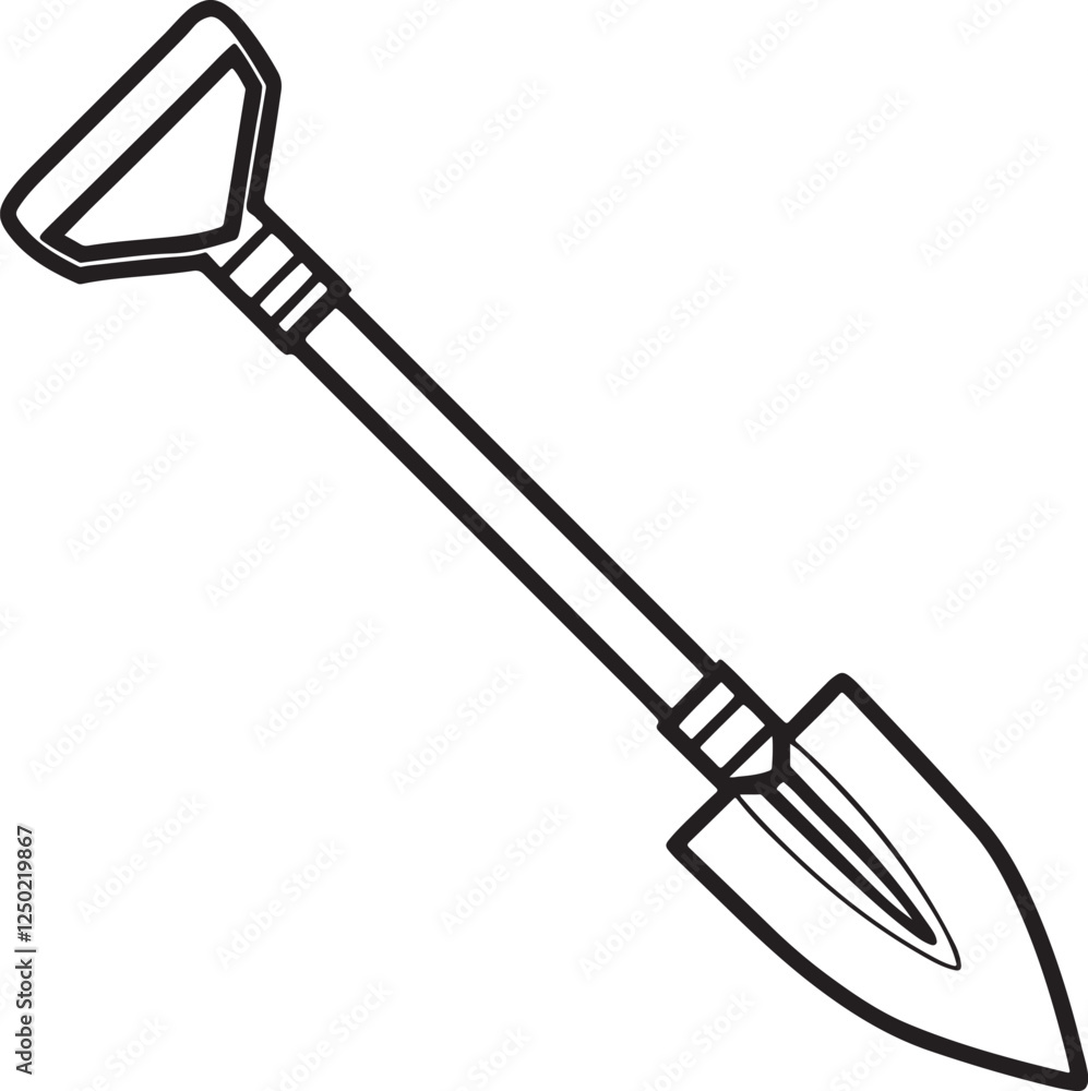 Auger Rustic Tool for Gardening, Silhouette vector art illustration Auger Rustic Tool for Gardening, Silhouette vector art illustration
