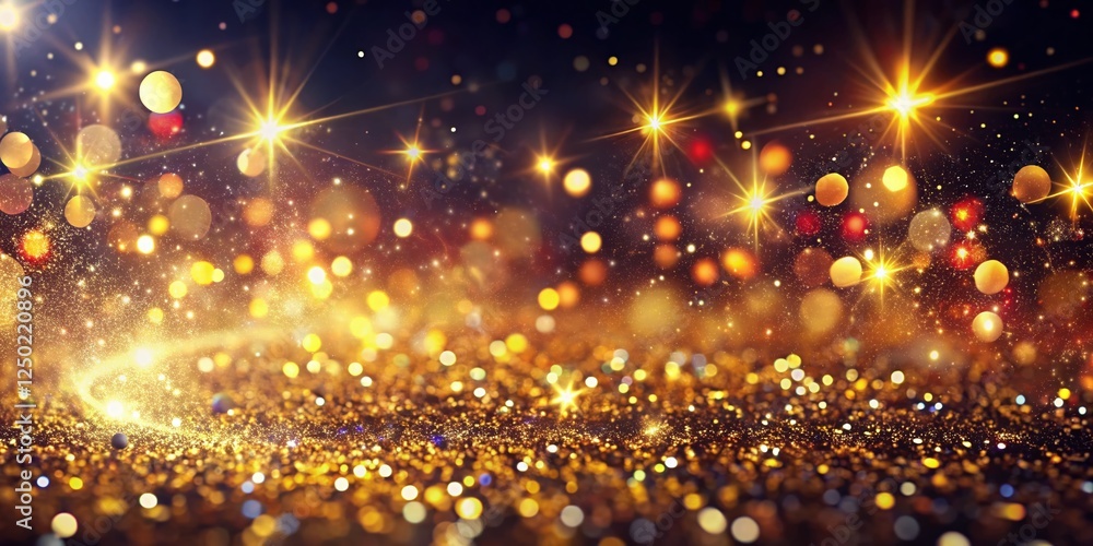 Magical Golden Christmas Particles Falling Background - Festive Holiday Sparkle Magical Golden Christmas Particles Falling Background - Festive Holiday Sparkle