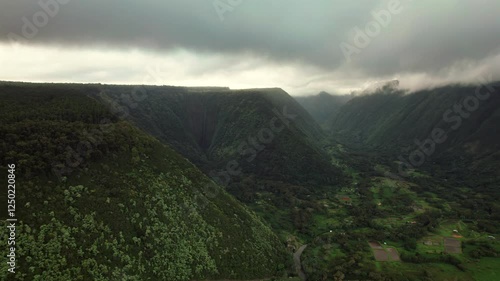 Pololu Valley Lookout Drone Shot, Hawaii, USA photo