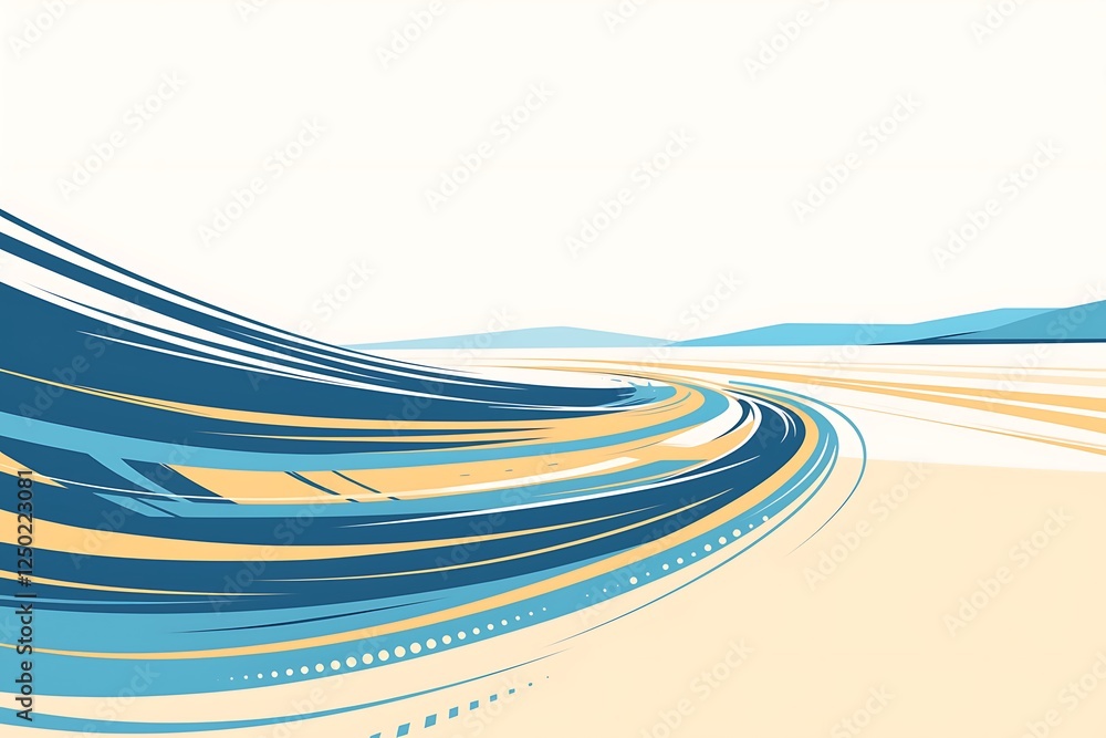 Obraz premium Abstract Beach Curves Landscape Background