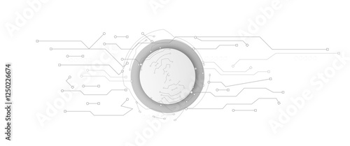 Grey white Abstract technology background with various technology elements Hi-tech communication concept innovation 