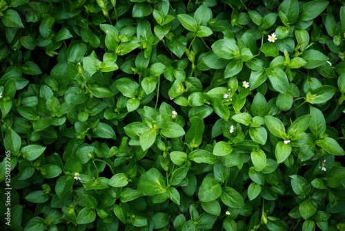 Wallpaper Mural Lush Green Ground Cover of Chickweed with Tiny White Flowers, Full Frame Torontodigital.ca