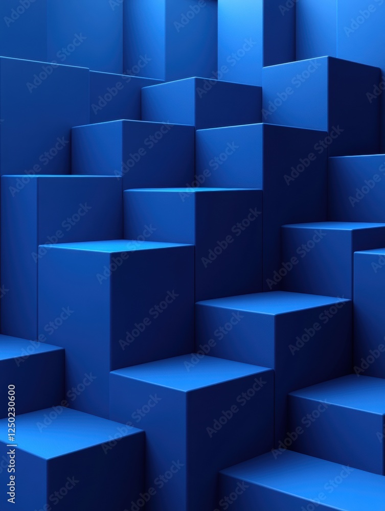 Blue geometric shapes create a modern design. Blue geometric shapes create a modern design.