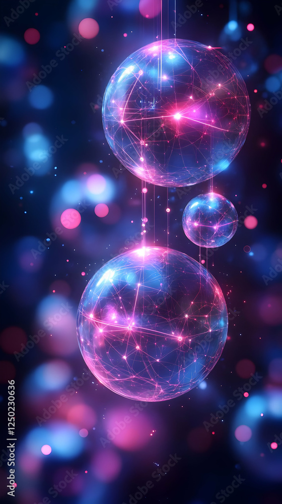Abstract Glowing Spheres Digital Art Abstract Glowing Spheres Digital Art