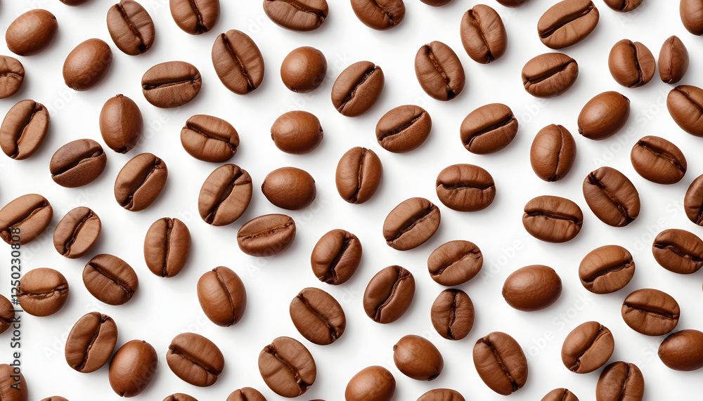 Brown Coffee Beans on a white background Brown Coffee Beans on a white background