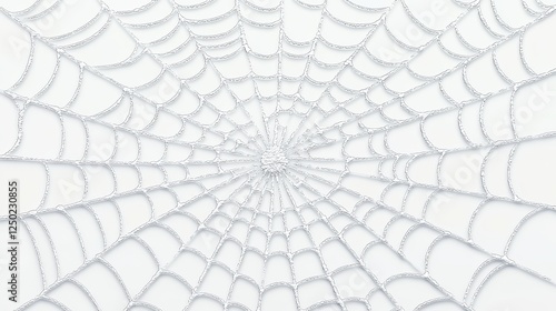 A detailed spider web with intricate patterns, showcasing its symmetrical design and delicate structure against a light background.