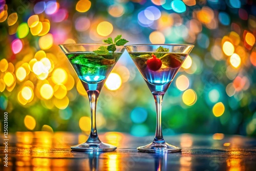 Wallpaper Mural Miniature Colorful Cocktail Glasses, Tilt-Shift Photography, Summer Drinks, Close-up Torontodigital.ca