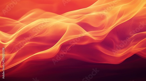 Wallpaper Mural Abstract Orange and Red Wavy Lines Flowing Background. Torontodigital.ca