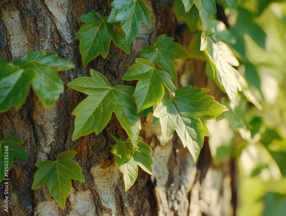 Obraz premium Discover the captivating beauty of nature with this close-up image showcasing the intricate details of tree bark, where time and elements have sculpted mesmerizing textures Witness the vibrant green