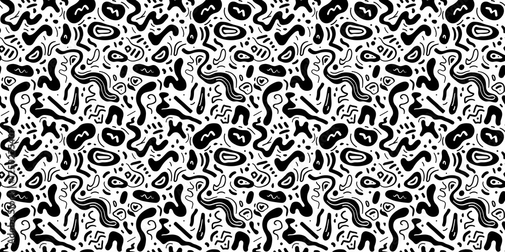 Cartoon hand-drawn doodles on the subject of summer holidays theme seamless pattern Cartoon hand-drawn doodles on the subject of summer holidays theme seamless pattern