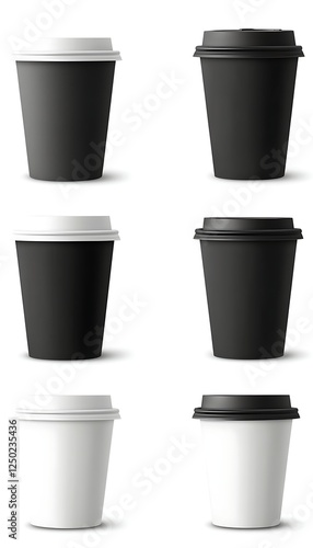 Wallpaper Mural Blank Coffee Cups Mockup Set Torontodigital.ca