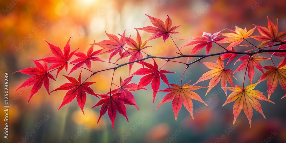 Minimalist Japanese Maple Autumn Leaves, Acer Palmatum, Red Foliage, Fall Nature Minimalist Japanese Maple Autumn Leaves, Acer Palmatum, Red Foliage, Fall Nature