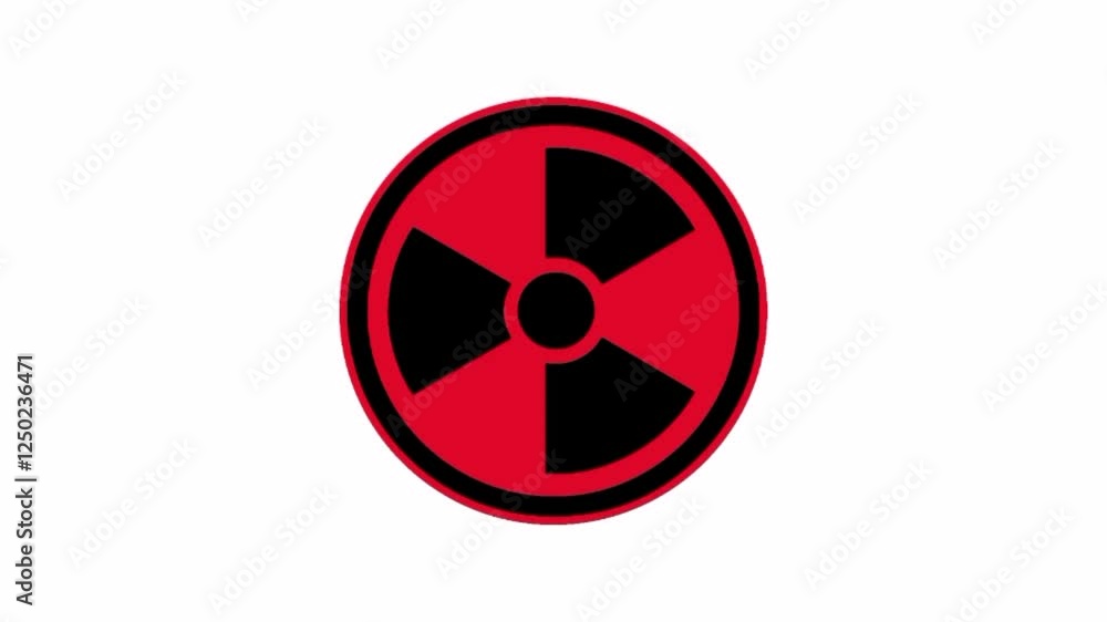 Red and black radiator isolated on white background. Radiation icon. Radiation symbol. 4k animation video. Red and black radiator isolated on white background. Radiation icon. Radiation symbol. 4k animation video.