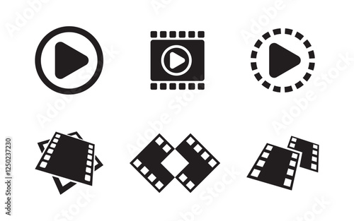 Movie film cinema icon vector Logo design illustration