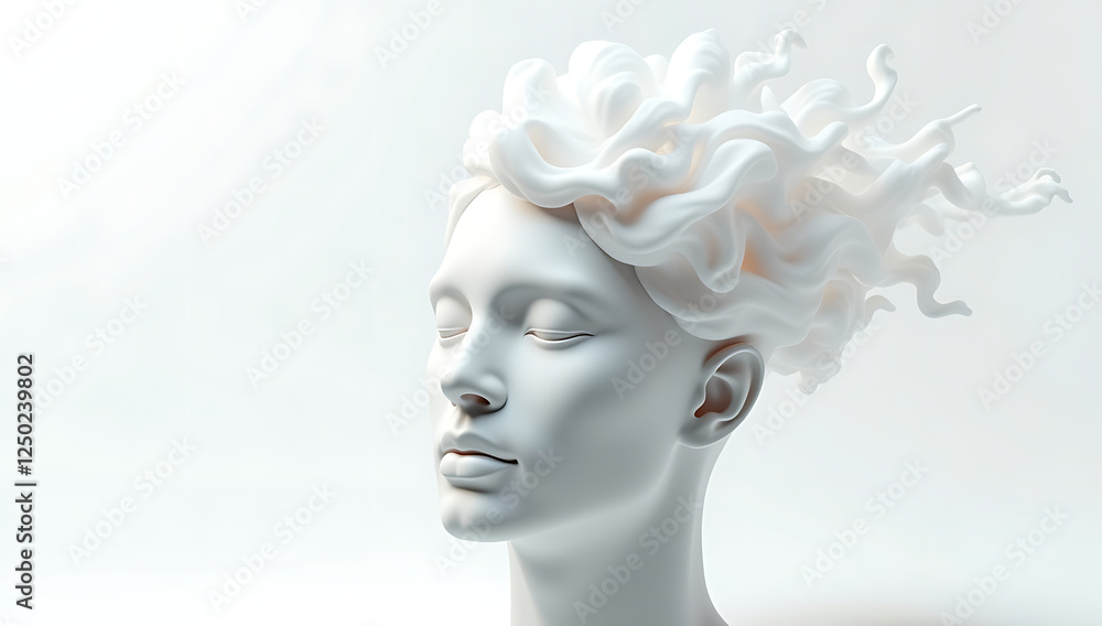 A simple 3D render of a human head filled with swirling mist, symbolizing brain fog and lack of clarity, placed on a plain white background. A simple 3D render of a human head filled with swirling mist, symbolizing brain fog and lack of clarity, placed on a plain white background.