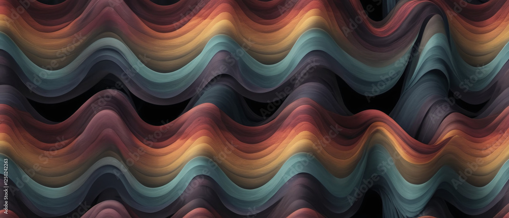 Vibrant and stunning colorful waves on a dark background, creating a charming abstract design suitable for various decorative purposes. Vibrant and stunning colorful waves on a dark background, creating a charming abstract design suitable for various decorative purposes.