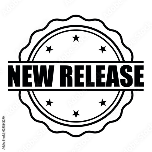 new release stamp sign symbol vector flat icon	